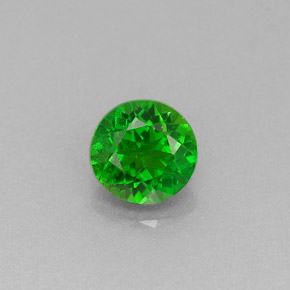 0.45 ct Green Chrome Diopside Gemstone, Chrome Diopside Gem in Round Facet Shape for Sale.