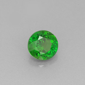 0.45 ct Green Chrome Diopside Stone, Natural Chrome Diopside in Round Facet Shape for Sale
