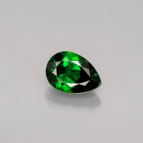 0.85 ct Green Chrome Diopside Gemstone, Chrome Diopside Gem in Pear Facet Shape for Sale.