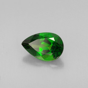 0.72 ct Green Chrome Diopside Stone, Natural Chrome Diopside in Pear Facet Shape for Sale
