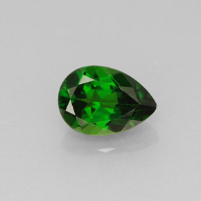 0.83 ct Green Chrome Diopside Gemstone, Chrome Diopside Gem in Pear Facet Shape for Sale.