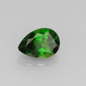 0.83 ct Green Chrome Diopside Stone, Natural Chrome Diopside in Pear Facet Shape for Sale