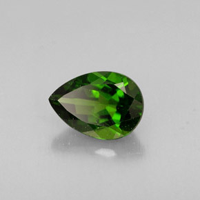 0.83 ct Green Chrome Diopside Stone, Natural Chrome Diopside in Pear Facet Shape for Sale