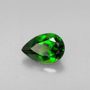 0.67 ct Green Chrome Diopside Stone, Natural Chrome Diopside in Pear Facet Shape for Sale