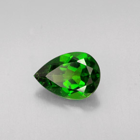 0.72 ct Green Chrome Diopside Stone, Natural Chrome Diopside in Pear Facet Shape for Sale