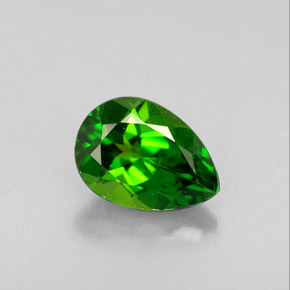 0.79 ct Green Chrome Diopside Gemstone, Chrome Diopside Gem in Pear Facet Shape for Sale.
