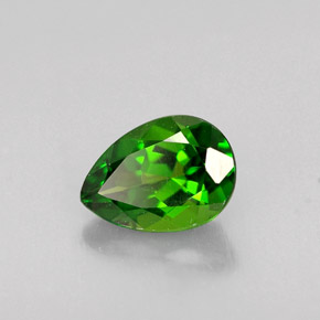 0.79 ct Green Chrome Diopside Stone, Natural Chrome Diopside in Pear Facet Shape for Sale