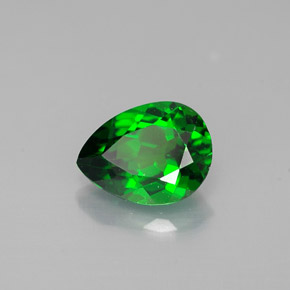 0.72 ct Green Chrome Diopside Stone, Natural Chrome Diopside in Pear Facet Shape for Sale