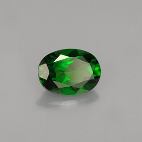 0.87 ct Green Chrome Diopside Stone, Natural Chrome Diopside in Oval Facet Shape for Sale