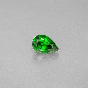 0.60 ct Green Chrome Diopside Gemstone, Chrome Diopside Gem in Pear Facet Shape for Sale.
