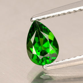 0.69 ct Green Chrome Diopside Stone, Natural Chrome Diopside in Pear Facet Shape for Sale