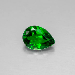 0.59 ct Green Chrome Diopside Gemstone, Chrome Diopside Gem in Pear Facet Shape for Sale.