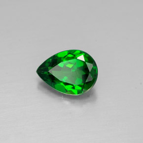 0.59 ct Green Chrome Diopside Stone, Natural Chrome Diopside in Pear Facet Shape for Sale
