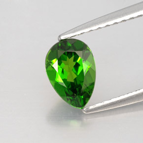 0.79 ct Green Chrome Diopside Stone, Natural Chrome Diopside in Pear Facet Shape for Sale