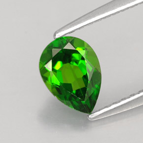 0.79 ct Green Chrome Diopside Stone, Natural Chrome Diopside in Pear Facet Shape for Sale