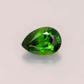 0.76 ct Green Chrome Diopside Gemstone, Chrome Diopside Gem in Pear Facet Shape for Sale.