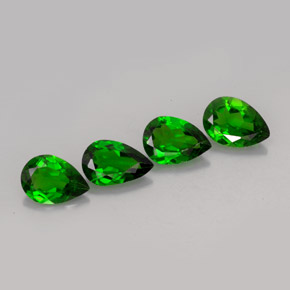 2.46 ct Green Chrome Diopside Stone, Natural Chrome Diopside in Pear Facet Shape for Sale
