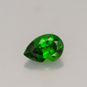 0.69 ct Green Chrome Diopside Gemstone, Chrome Diopside Gem in Pear Facet Shape for Sale.