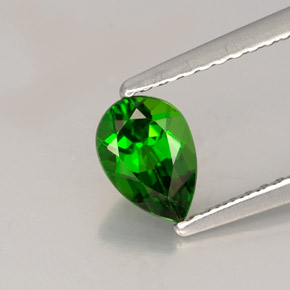 0.69 ct Green Chrome Diopside Stone, Natural Chrome Diopside in Pear Facet Shape for Sale