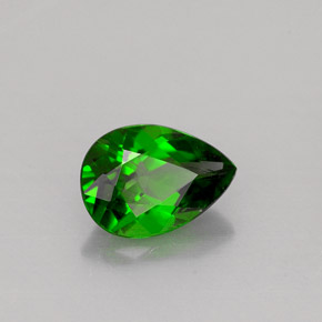 0.76 ct Green Chrome Diopside Stone, Natural Chrome Diopside in Pear Facet Shape for Sale
