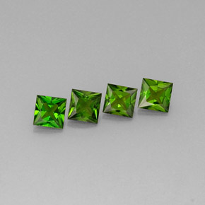 1.46 ct Green Chrome Diopside Stone, Natural Chrome Diopside in Princess-Cut Shape for Sale