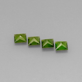 Chrome Diopside Gemstone in 4 x 4 mm (calibrated) Size for Sale, Chrome Diopside Stone in Green Color