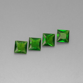 1.26 ct Green Chrome Diopside Stone, Natural Chrome Diopside in Princess-Cut Shape for Sale