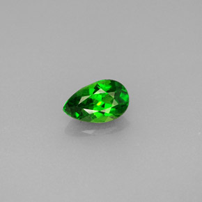 0.46 ct Green Chrome Diopside Gemstone, Chrome Diopside Gem in Pear Facet Shape for Sale.