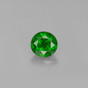 0.60 ct Green Chrome Diopside Gemstone, Chrome Diopside Gem in Round Facet Shape for Sale.