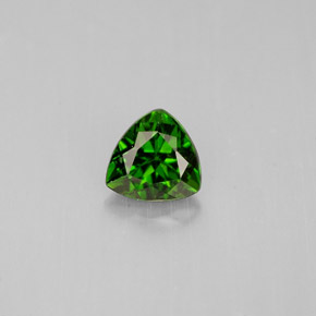 0.57 ct Green Chrome Diopside Gemstone, Chrome Diopside Gem in Trillion Facet Shape for Sale.