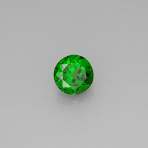0.64 ct Green Chrome Diopside Stone, Natural Chrome Diopside in Round Facet Shape for Sale