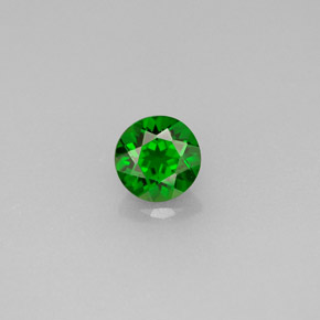 0.55 ct Green Chrome Diopside Gemstone, Chrome Diopside Gem in Round Facet Shape for Sale.