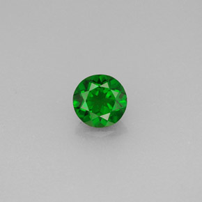 0.54 ct Green Chrome Diopside Gemstone, Chrome Diopside Gem in Round Facet Shape for Sale.