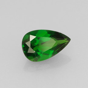0.84 ct Green Chrome Diopside Stone, Natural Chrome Diopside in Pear Facet Shape for Sale