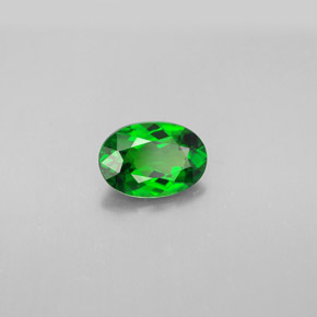0.86 ct Green Chrome Diopside Stone, Natural Chrome Diopside in Oval Facet Shape for Sale