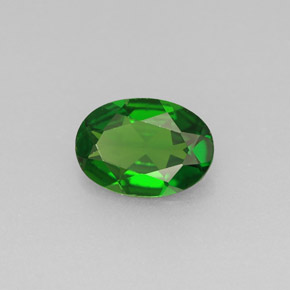 0.60 ct Green Chrome Diopside Stone, Natural Chrome Diopside in Oval Facet Shape for Sale