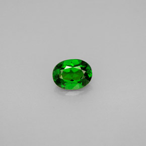 0.64 ct Green Chrome Diopside Gemstone, Chrome Diopside Gem in Oval Facet Shape for Sale.