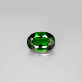 1.17 ct Green Chrome Diopside Gemstone, Chrome Diopside Gem in Oval Facet Shape for Sale.