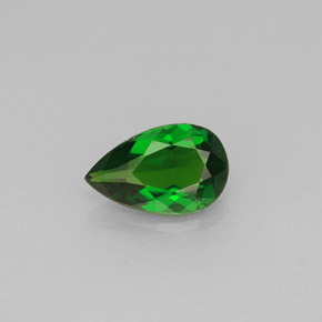 0.81 ct Green Chrome Diopside Gemstone, Chrome Diopside Gem in Pear Facet Shape for Sale.