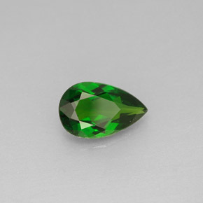 0.81 ct Green Chrome Diopside Stone, Natural Chrome Diopside in Pear Facet Shape for Sale