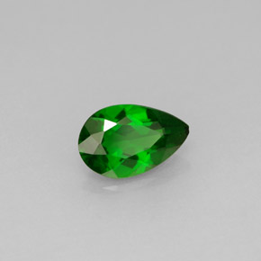 0.78 ct Green Chrome Diopside Stone, Natural Chrome Diopside in Pear Facet Shape for Sale