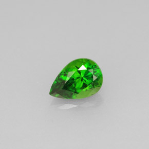 0.53 ct Green Chrome Diopside Gemstone, Chrome Diopside Gem in Pear Facet Shape for Sale.