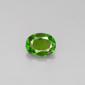 0.28 ct Green Chrome Diopside Gemstone, Chrome Diopside Gem in Oval Facet Shape for Sale.
