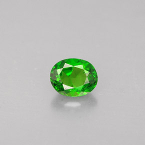 0.29 ct Green Chrome Diopside Gemstone, Chrome Diopside Gem in Oval Facet Shape for Sale.
