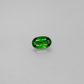 0.34 ct Green Chrome Diopside Gemstone, Chrome Diopside Gem in Oval Facet Shape for Sale.