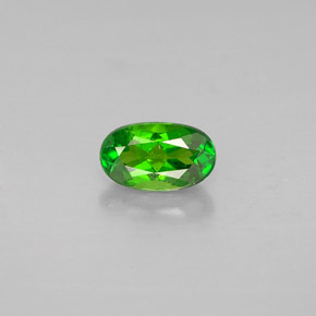0.39 ct Green Chrome Diopside Gemstone, Chrome Diopside Gem in Oval Facet Shape for Sale.