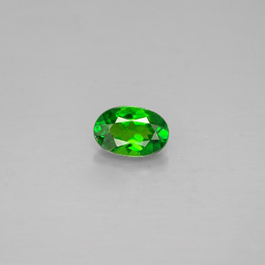 0.22 ct Green Chrome Diopside Gemstone, Chrome Diopside Gem in Oval Facet Shape for Sale.