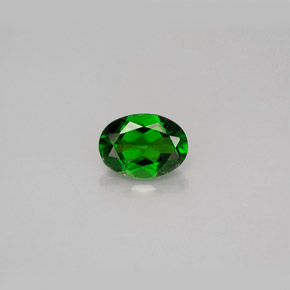 0.96 ct Green Chrome Diopside Gemstone, Chrome Diopside Gem in Oval Facet Shape for Sale.