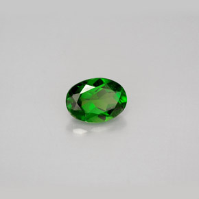 0.96 ct Green Chrome Diopside Stone, Natural Chrome Diopside in Oval Facet Shape for Sale