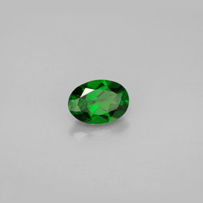 0.90 ct Green Chrome Diopside Stone, Natural Chrome Diopside in Oval Facet Shape for Sale
